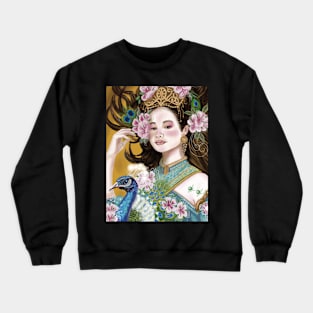 Princess and peacock,sticker. Crewneck Sweatshirt